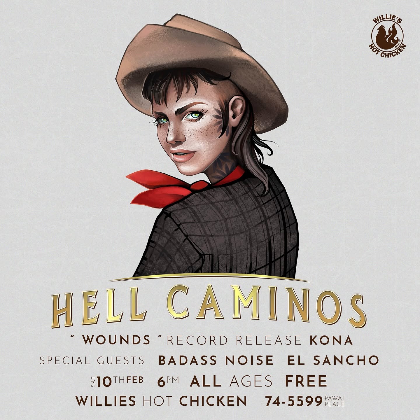 El Sancho show flyer — 021024 HellCaminosKona