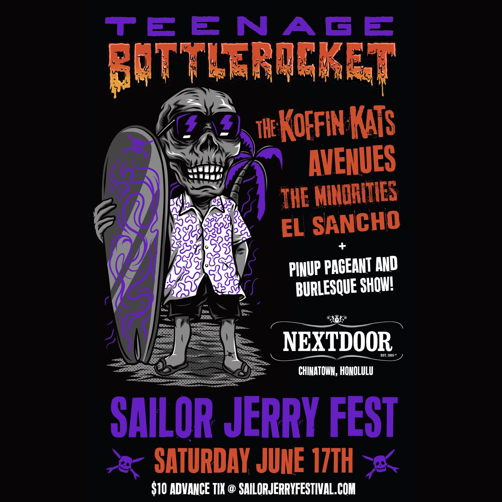 El Sancho show flyer — 061723teenagebottlerocketOahu