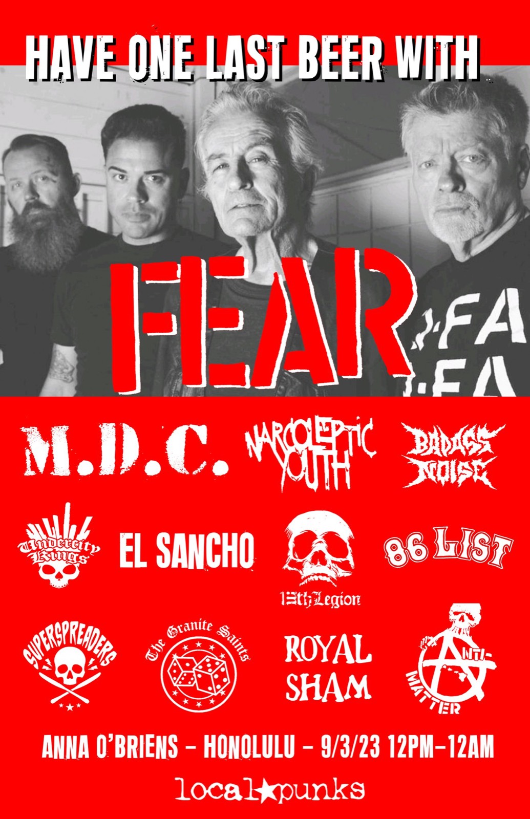 El Sancho show flyer — 090323 FearOahu