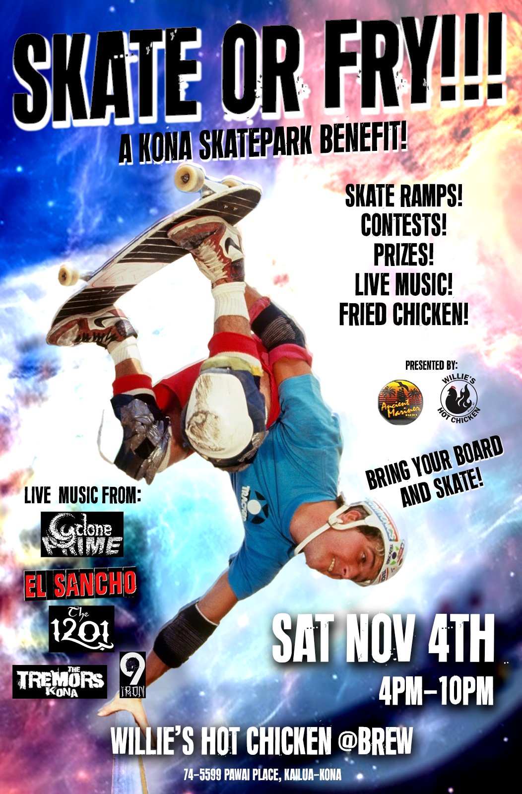 El Sancho show flyer — 110423 SkateorfryKona