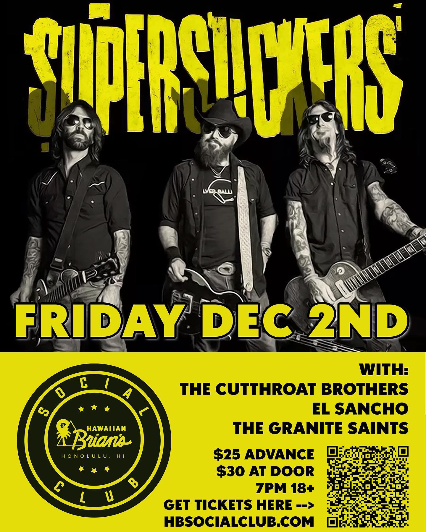 El Sancho show flyer — 120222 SupersuckersOahu